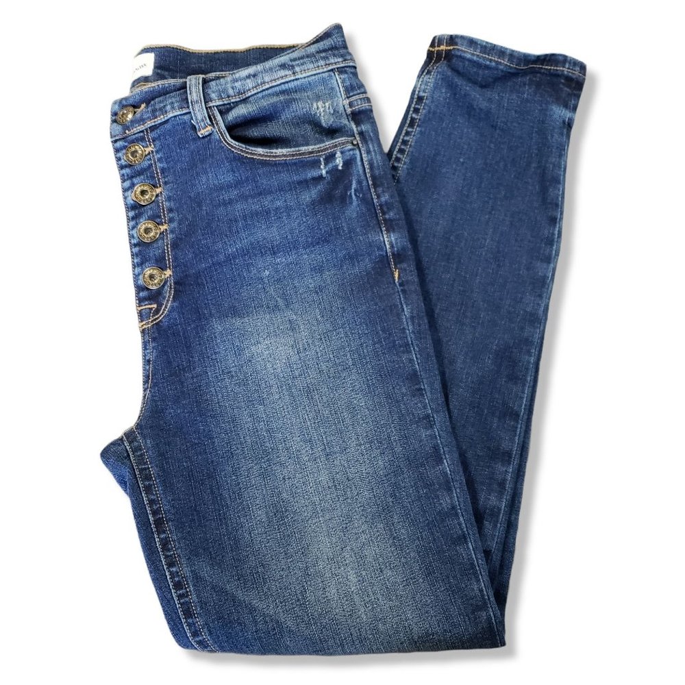 Sneak Peek High Rise Button Fly Skinny Blue Jeans Women's Size 11 / W30 - Picture 1 of 11